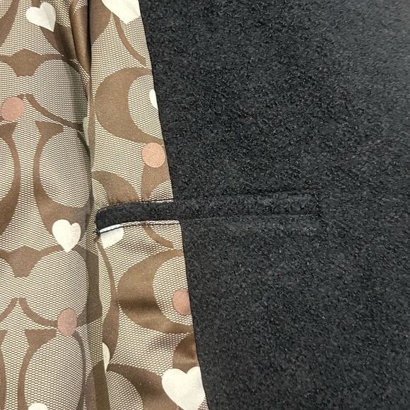 Coach 1941 Women's Charcoal Peacoat Wool Blend Gold Rim Buttons Heart Liner Sm - Picture 12 of 16